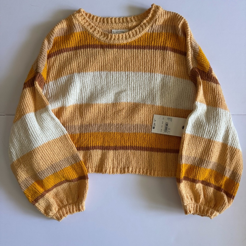 Billabong Striped Knit Crop Sweater